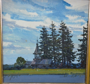 Канеев, Михаил Александрович. Картина «Русский Север. Старая церковь».