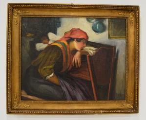 H. Langer. Картина «Девушка у колыбели».