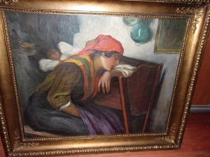 H. Langer. Картина «Девушка у колыбели».