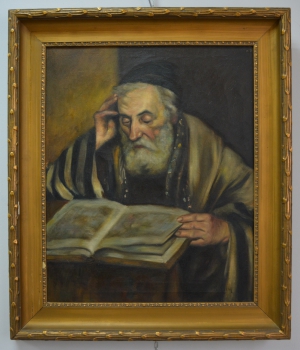 B.Halm,  Картина «Старый еврей, читающий Тору»