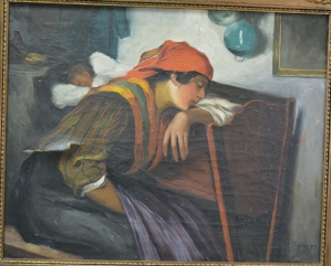 H. Langer  Девушка у колыбели  Холст, масло. XIX век.  Размер 60х80 см.